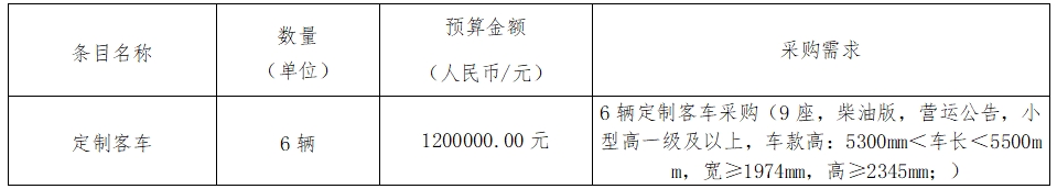 華夏城投項(xiàng)目管理有限公司關(guān)于馬鞍山長客6輛定制客車采購項(xiàng)目（采購編號：CYZB2024011）公開招標(biāo)公告